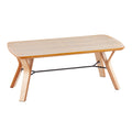 Folia Mid-Century Modern Bench in Natural Wood by