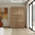 Armoire, 4 Doors, 2 Drawers, 3 Shelves, 70.9' H, Natural Oak  - Bedroom