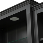 78.75'' Tall 3-Pieces Bookcase, Display Cabinet with 5 Colors Adjustable LED Ceiling Light, Retro style Bookshelves with tempered glass shelves for Living Room, Office, Studio or Workspace, Black - Eloy Royal