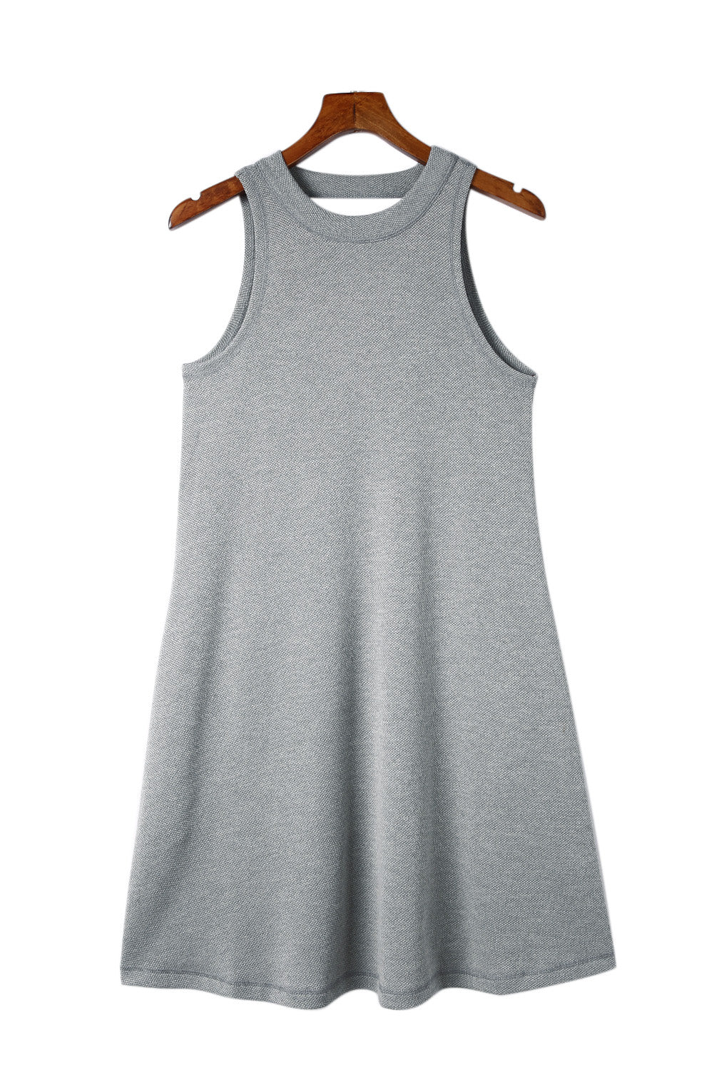 Gray Crisscross Cut-out Back Knit Tank Petal Dress - Eloy Royal