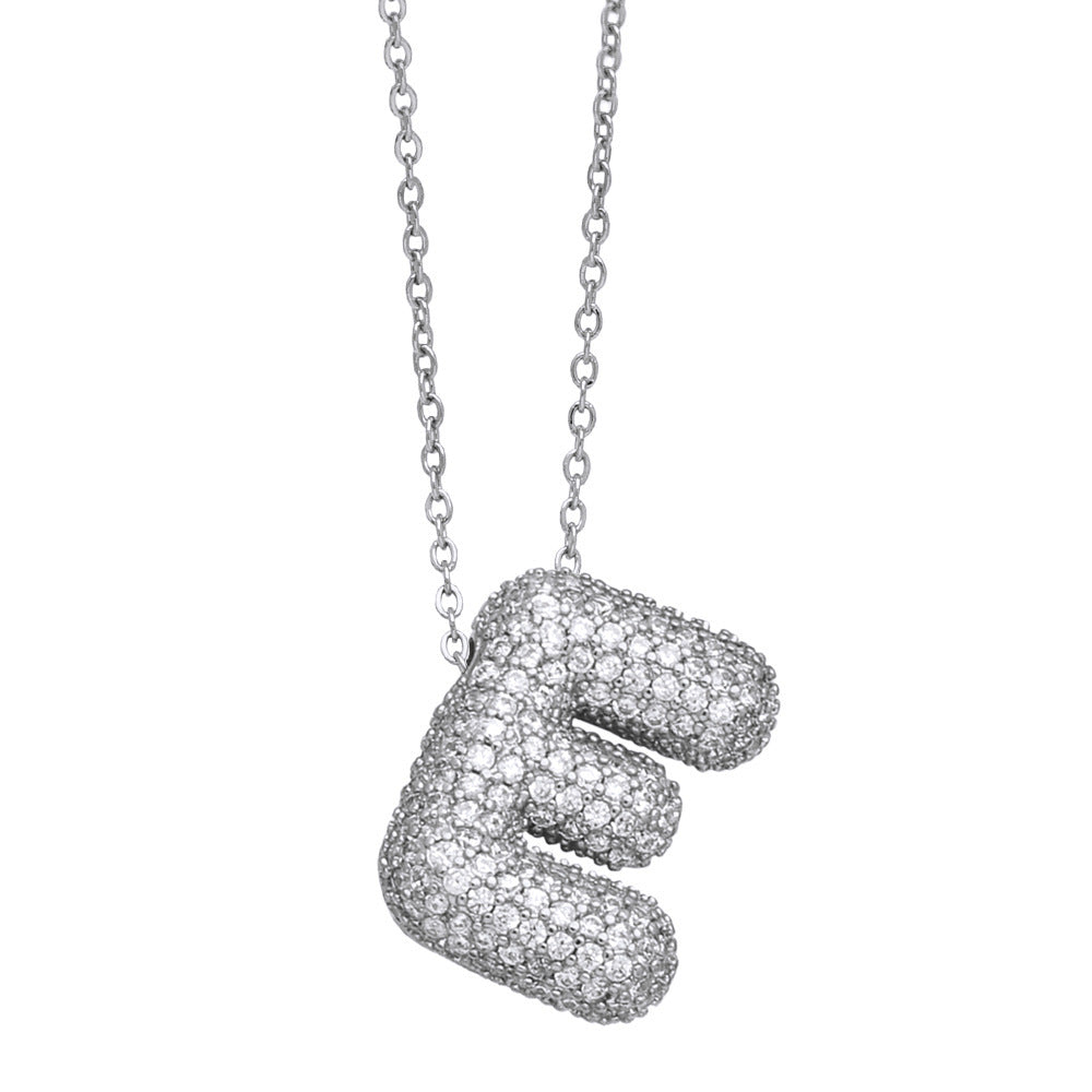 26 English Letter Necklace For Women Inlaid Zircon