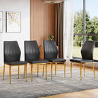 Set of 4 Black Dining Chairs, 37 inches High: Ergonomic PU Backrest, Combines Comfort and Style.Perfectly blends comfort and elegance, Injecting more comfort and style into dining time.