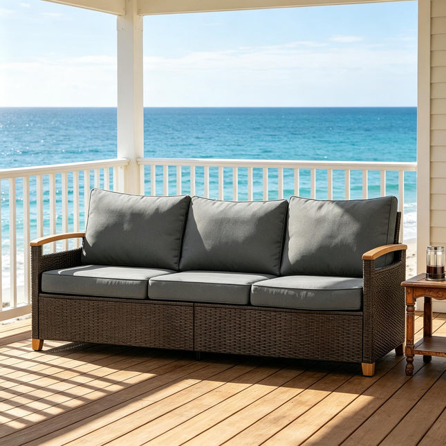 Comfort Couch Sofa,Wicker Outdoor Sofa,Deep Seat Sofa