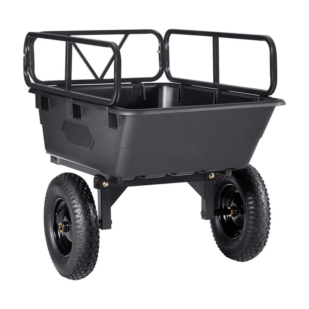 Dump Trailer 500 lbs 10 Cu. Ft Tow Behind Plastic Garden ATV Trailer Cart