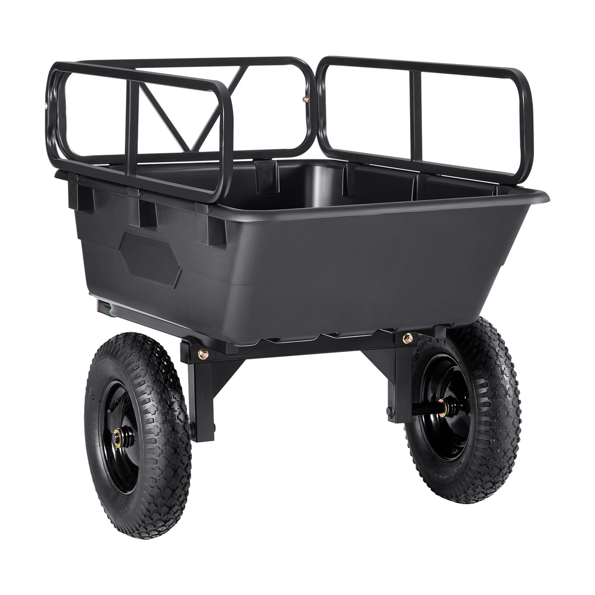 Dump Trailer 500 lbs 10 Cu. Ft Tow Behind Plastic Garden ATV Trailer Cart