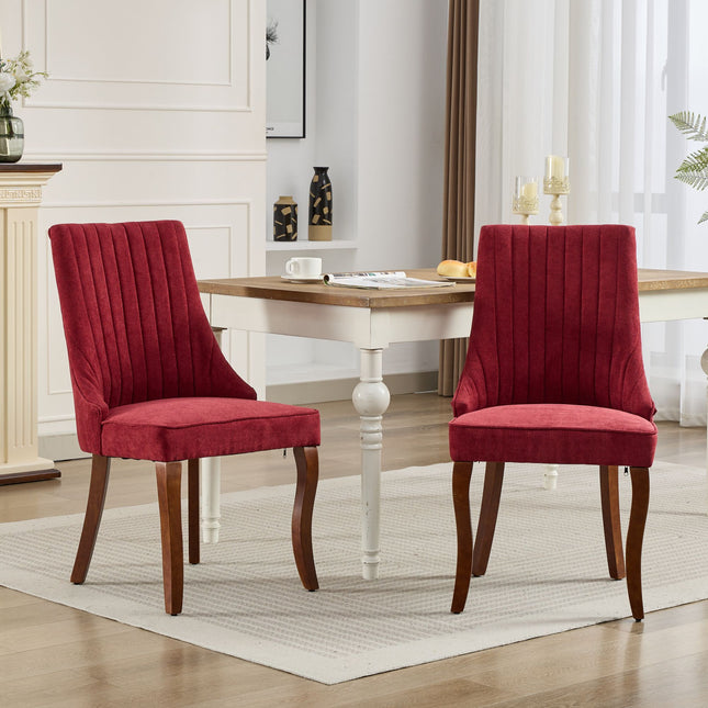 Rayon Cloth Flocking Linen Dining Chairs Channel Kitchen Dinner Chair Comfy Fabric