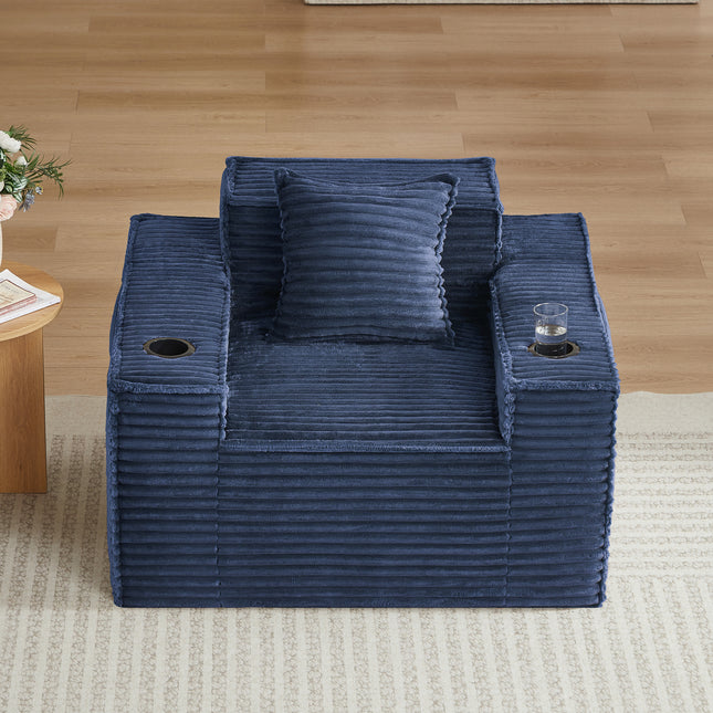 1Seater Sofa Boneless Couches,No Assembly Needed, Modern Sofa for Compact Living Rooms, Apartments, and Offices