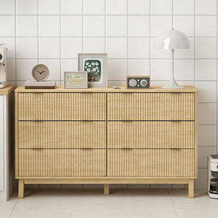Closet Dresser,6 Drawer Double Dresser for Bedroom
