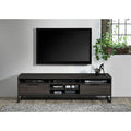 Weston espresso five-shelf TV stand with drawers