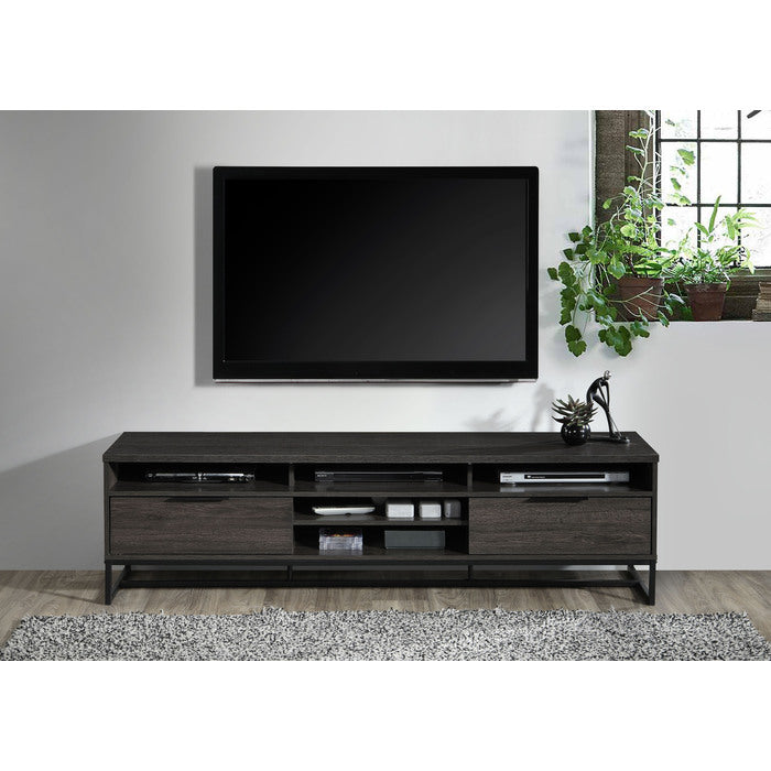 71 in Espresso Wood TV Stand with 5 Shelves and 2 Drawers, Living Room Media Console for 70' to 80' TVs