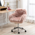 HengMing Modern Faux fur home office chair, fluffy chair for girls, makeup vanity Chair - Eloy Royal