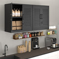 Metal Wall Cabinet,Wall Mounted Garage Storage Cabinet with Lock and Handle,Garage Wall Cabinet with Adjustable Shelves for Garages, Storage Rooms, Basements