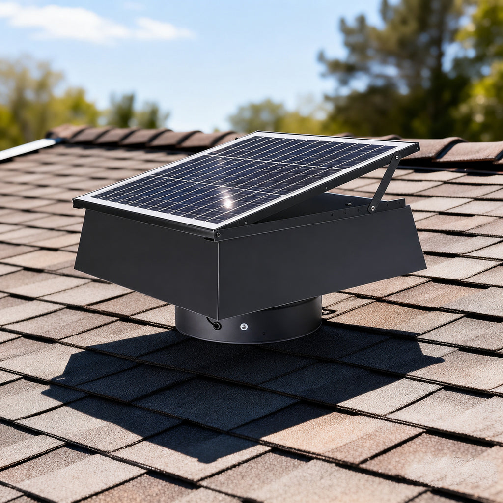 12 Inch Trapezoidal Adjustable Solar Roof Vent Fan,40W Dual Power Attic Exhaust Fan with 3-Speed Remote & 25°C Auto Start,1200 CFM,MPPT Controlle Solar Ventilator for Attic Garage Greenhouse Warehouse