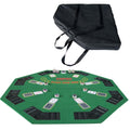 INO Design 48' Folding Poker Tabletop for 8-Player Texas Holdem Octagon Casino Game Portable Layout Mat Green