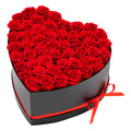 Forever Flowers, 50 Preserved Roses in a Heart Shape Box, Eternal Flowers Immortal Bouquet Birthday Present for Delivery Prime Women Her Wife Mothers, Anniversary, Valentine's Day,Christmas, Red