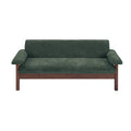 Modern Green Chenille Sofa with Pillow Top Arms & Rubberwood Legs, 69.9'' Single Cushion Couch for Living Room and Home Lounge