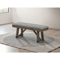 Gray Wooden Dining Bench with Cushion, Stylish Bench for Dining Room, Kitchen and Entryway