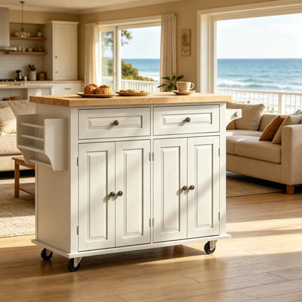 Modern Kitchen Island Cart,Portable Kitchen Island Table,Storage Cart