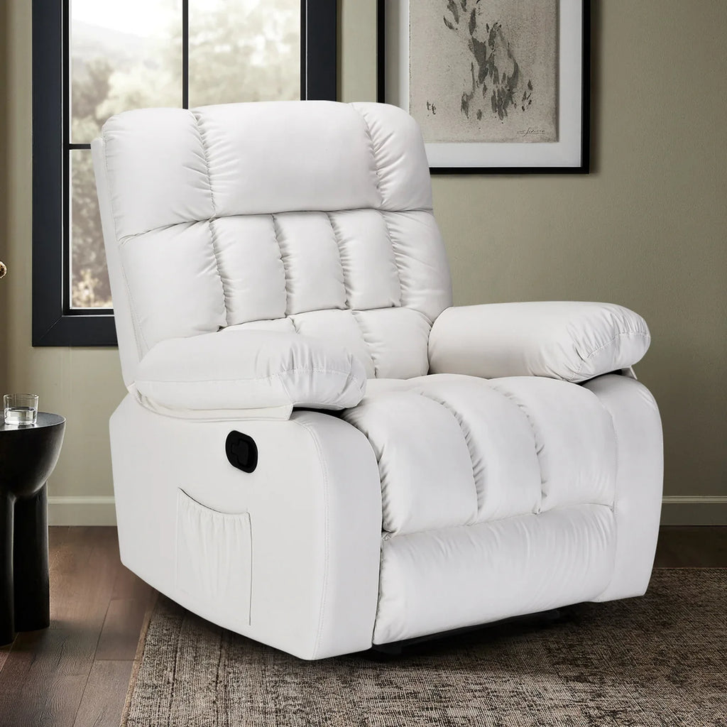 Recliner Chair, Upholstered Rocker Recliner Chair with Side Pocket, Ergonomic 110°-160° Adjustable Reclining Chairs for Adults, Single Sofa Chair with Footrest,Recliner Sofa for Living Room - Eloy Royal