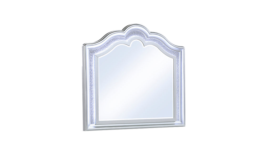 Mystic Contemporary Style Mirror made with wood in Silver (INCLUDES ONLY MIRROR)