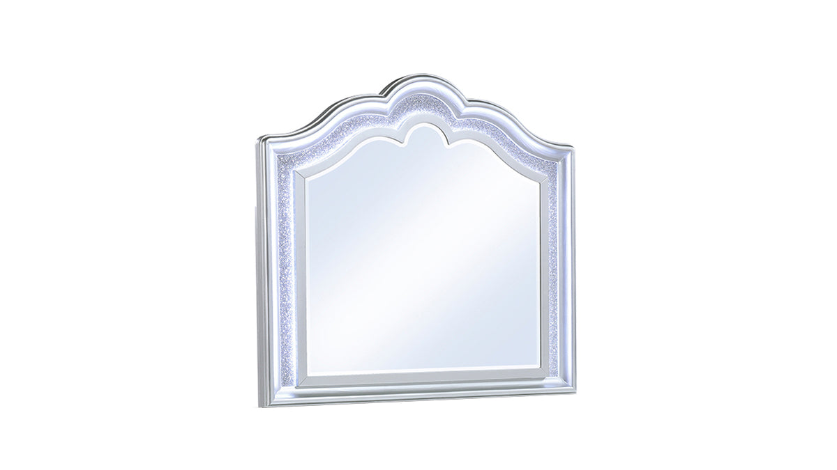 Mystic Contemporary Style Mirror made with wood in Silver (INCLUDES ONLY MIRROR)