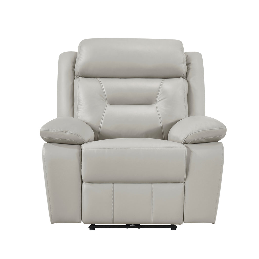 Power Reclining Chair Leather Silver