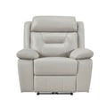 Power Reclining Chair Leather Silver