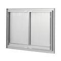 BBQ Access Door, 30W x 21H Inch Double Outdoor Kitchen Door, Stainless Steel Flush Mount Door, Wall Vertical Door with Recessed Handles , for BBQ Island, Grilling Station, Outside Cabinet