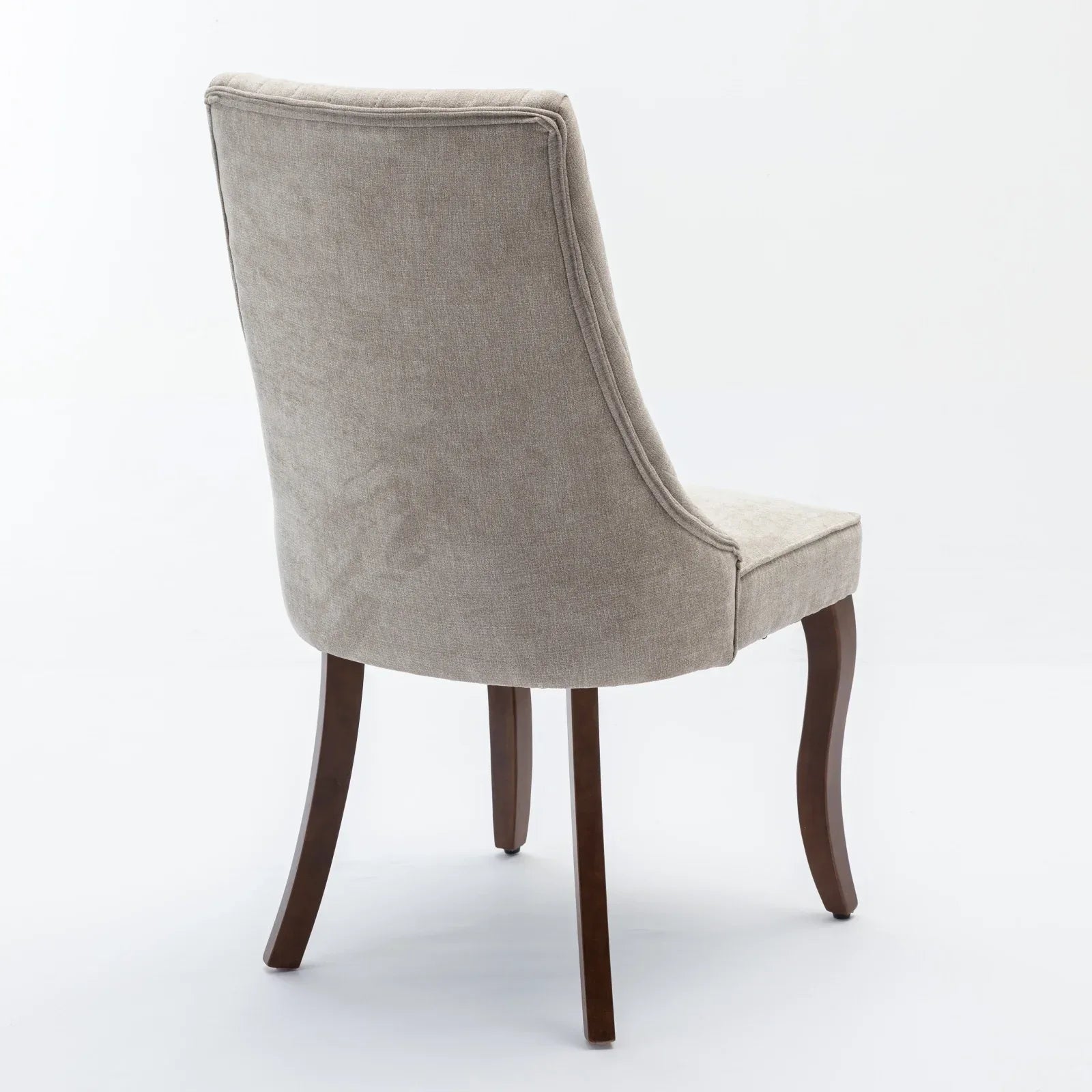 Rayon Cloth Flocking Linen Dining Chairs Channel Kitchen Dinner Chair Comfy Fabric Upholstered Accent Chair for Dining Room with Curved Solid Wood Legs,Set of 2 (Beige), SW1847BG - Eloy Royal