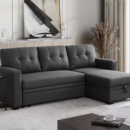 Replacement Convertible Upholstered Sectional Sofa with Pull-out Chaise