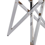 37Inch Round Dining Table, Small Round Kitchen Table With Silver Metal Legs, Suitable For 2 To 4 People, Modern Dining Room Table, Burlywood. - Eloy Royal