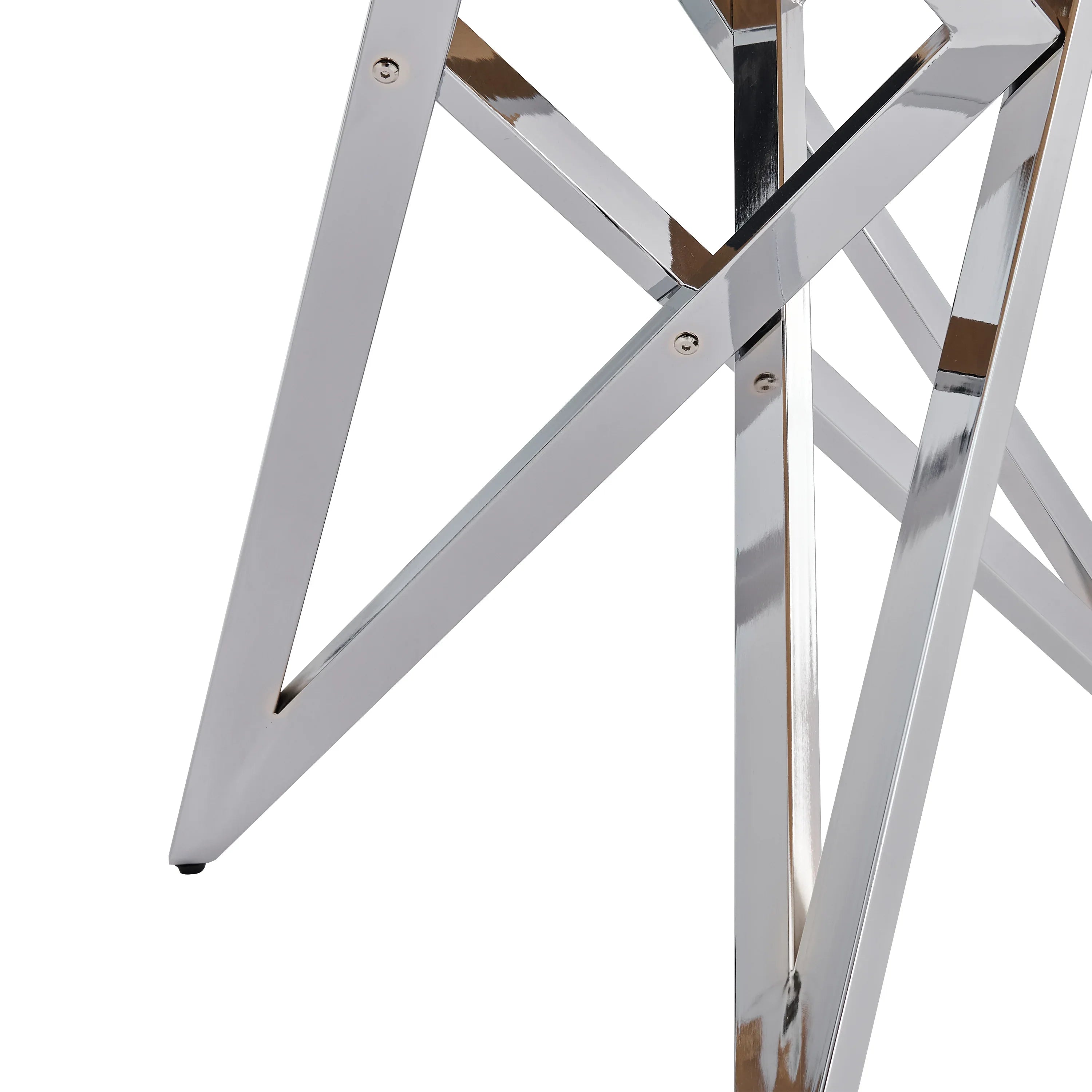 37Inch Round Dining Table, Small Round Kitchen Table With Silver Metal Legs, Suitable For 2 To 4 People, Modern Dining Room Table, Burlywood. - Eloy Royal