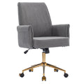 Ergonomic Mid-Back Office Chair with Striped Fabric in Gray, Corduroy Upholstery, Ideal for Work, Study, or Relaxation