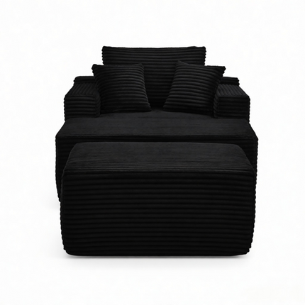 47'Extra-Large Corduroy Recliner Sofa, Upholstered Sofa Bed Indoor with Ottoman for Living Room