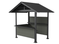 9.4X6.2 FT Hardtop Grill Gazebo, Gable Outdoor Grill Gazebo with Storage Shelves & Resin Shade System, Galvanized Steel Metal Hard top Gazebo for Patio Backyard Garden -Grey