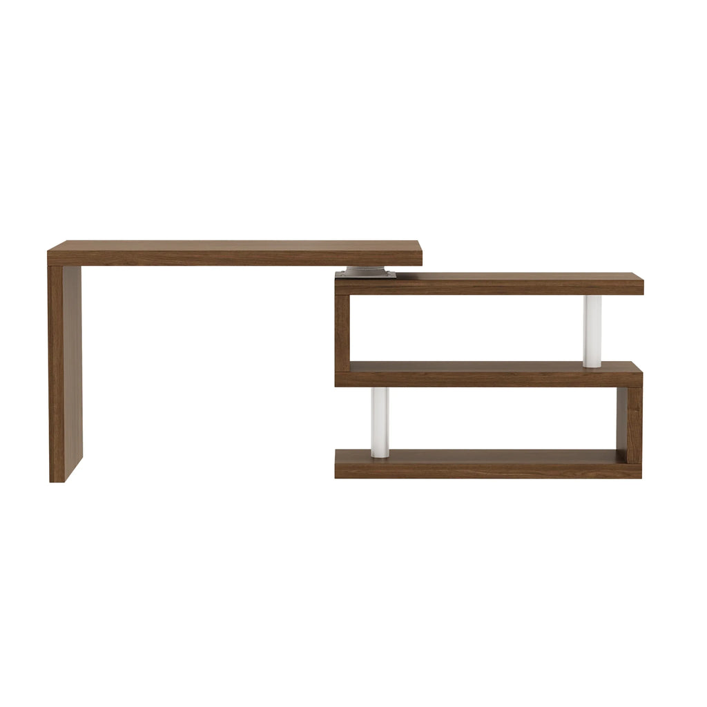 Modern 47'L Swivel Top Desk-Walnut - Eloy Royal