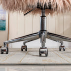 HengMing Modern Faux fur home office chair, fluffy chair for girls, makeup vanity Chair - Eloy Royal