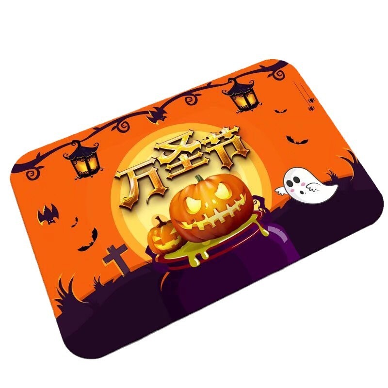 Halloween Bathroom Absorbent Non-slip Mat Entry Door Carpet