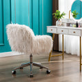 HengMing Modern Faux fur home office chair, fluffy chair for girls, makeup vanity Chair - Eloy Royal
