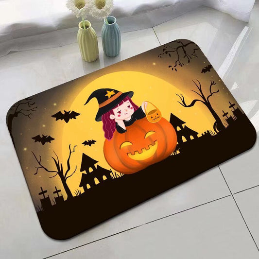 Halloween Bathroom Absorbent Non-slip Mat Entry Door Carpet