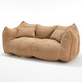 Comfortable Dual Beanbag Chair with High Resilience Foam Core for Two People in Coffee Chenille
