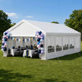 16'x32' Carport Car Canopy Party Tent with 2 Storage Bags & Removable Sidewalls, Outdoor Gazebo Commercial Tents for Parties Wedding BBQ with 2 Carry Bags