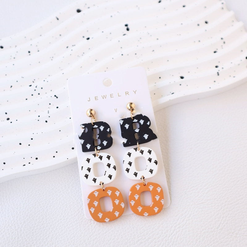 Halloween Polymer Clay Acrylic Paint Earrings