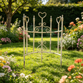 2pcs Iron Garden Fence, Pretty Vintage Green Rustic Style Decorative Fence Pannels, Outdoor Yard Landscape Pathway Border Panels Anti Animal Flowers Plants Barrier Climbing Trellis ,29.25''*17.51''