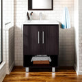 Conrad Free Standing Resin Sink Bathroom Vanity With One Door Cabinet, And Open Shelf, Black