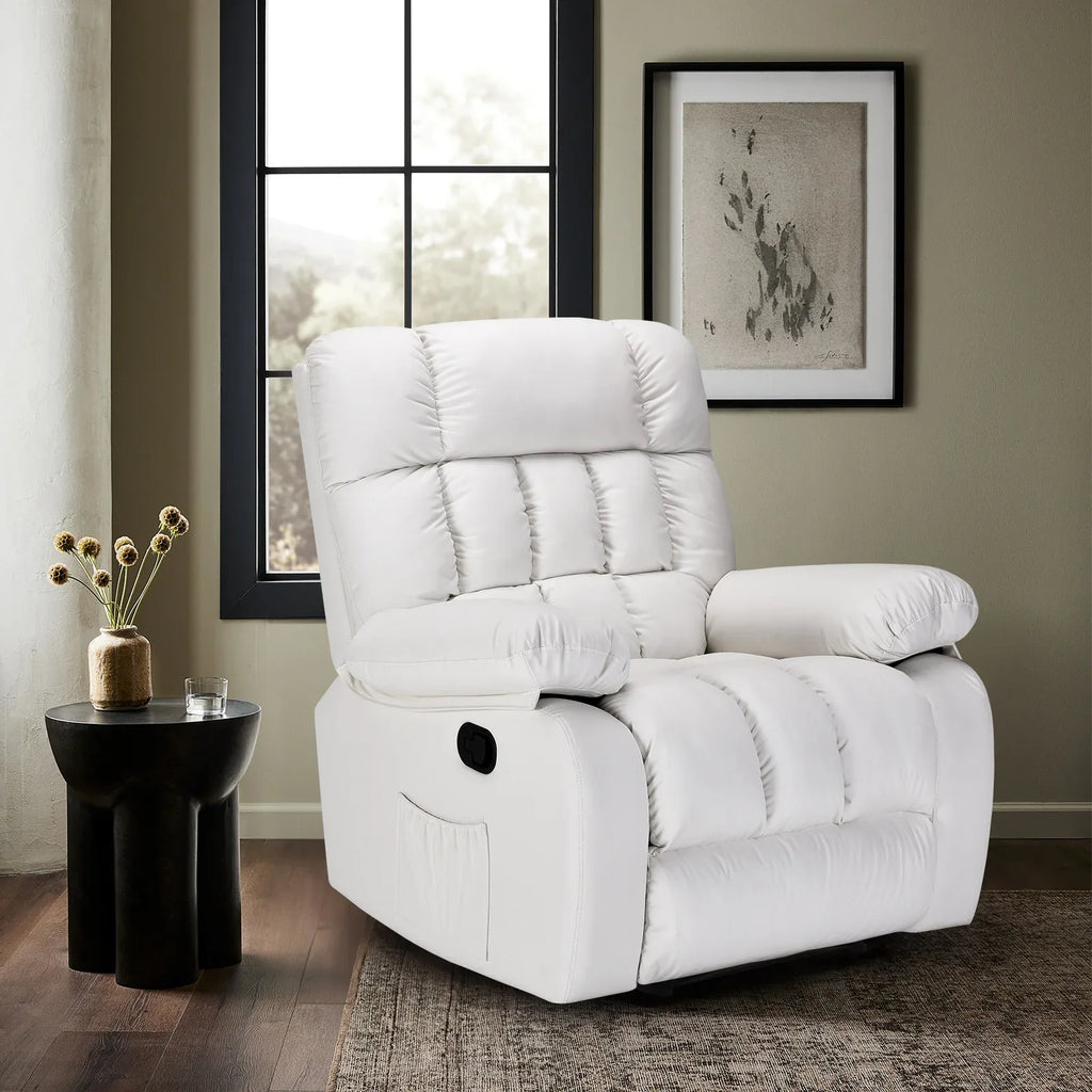 Recliner Chair, Upholstered Rocker Recliner Chair with Side Pocket, Ergonomic 110°-160° Adjustable Reclining Chairs for Adults, Single Sofa Chair with Footrest,Recliner Sofa for Living Room - Eloy Royal