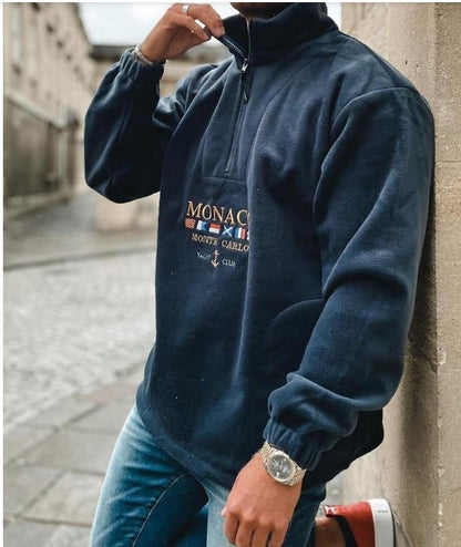 Autumn And Winter Alphabet Embroidery Thickened Casual Men's Sweater