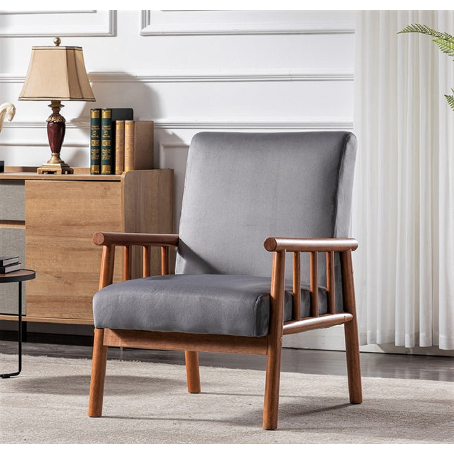 25'' Wide Classic Mid-Century Modern Arm Chair, Grey