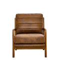 Light Brown Foil Fabric Wood Armchair with Solid Wood Frame and Memory Foam Cushion