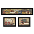 Trendy Decor 4U 'Country Kitchen' Framed Wall Art, Modern Home Decor 3 Piece Vignette for Living Room, Bedroom & Farmhouse Wall Decoration by Pam Britton